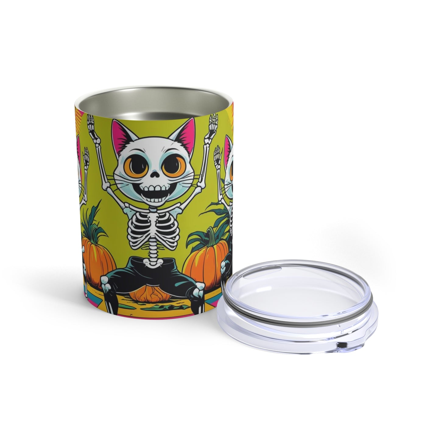 Vibrant Halloween Tumbler, Day of the Dead Mug, Skull Design Cup, Fall Pumpkin Drinkware, Spooky Party Essentials