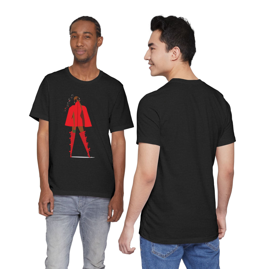 December Fashion Tee  Red Coat Model Graphic Shirt