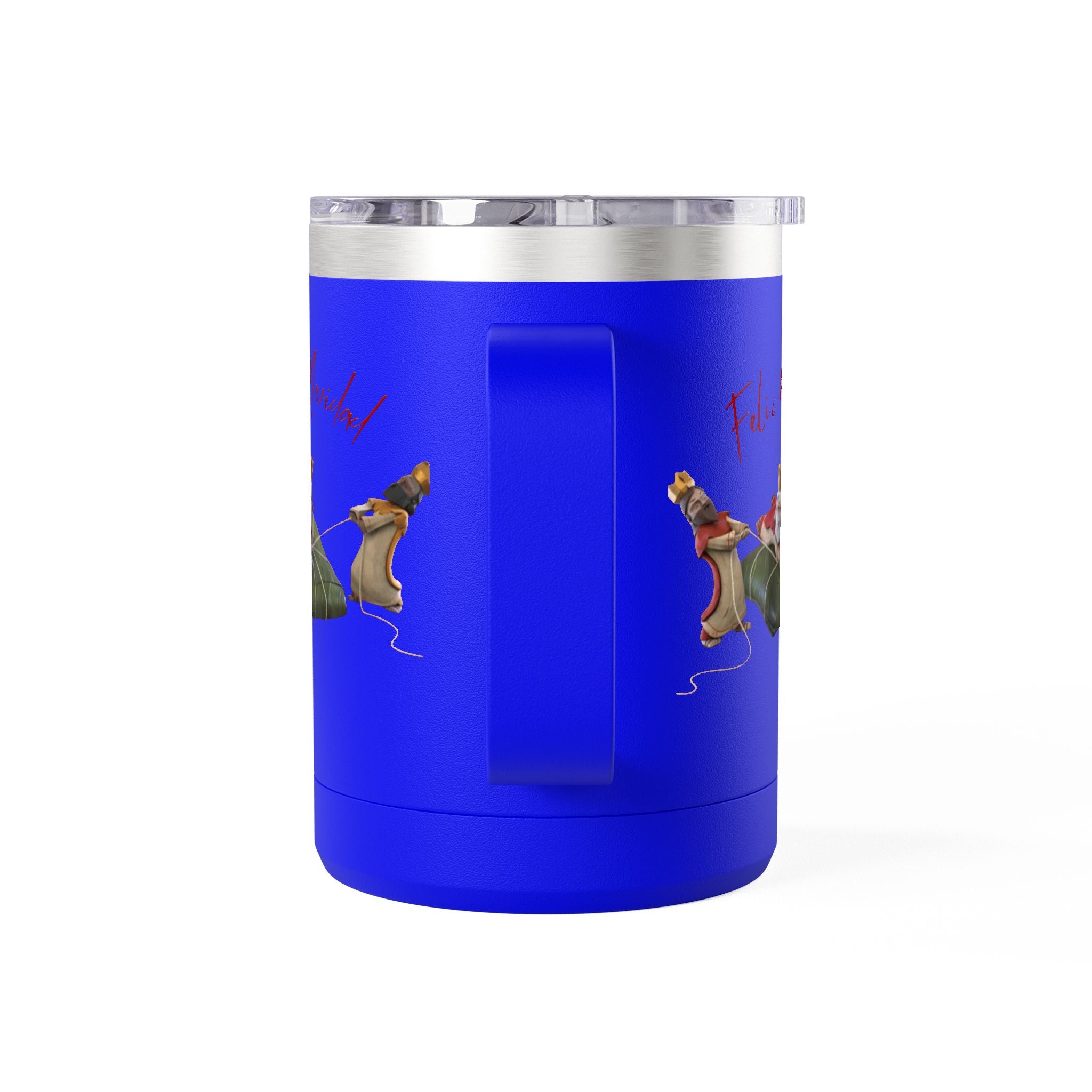 3 KINGS Holiday Travel Tumbler — 'Feliz Navidad' Dachshund Santa Design Coffee Cup for Fun Celebrations