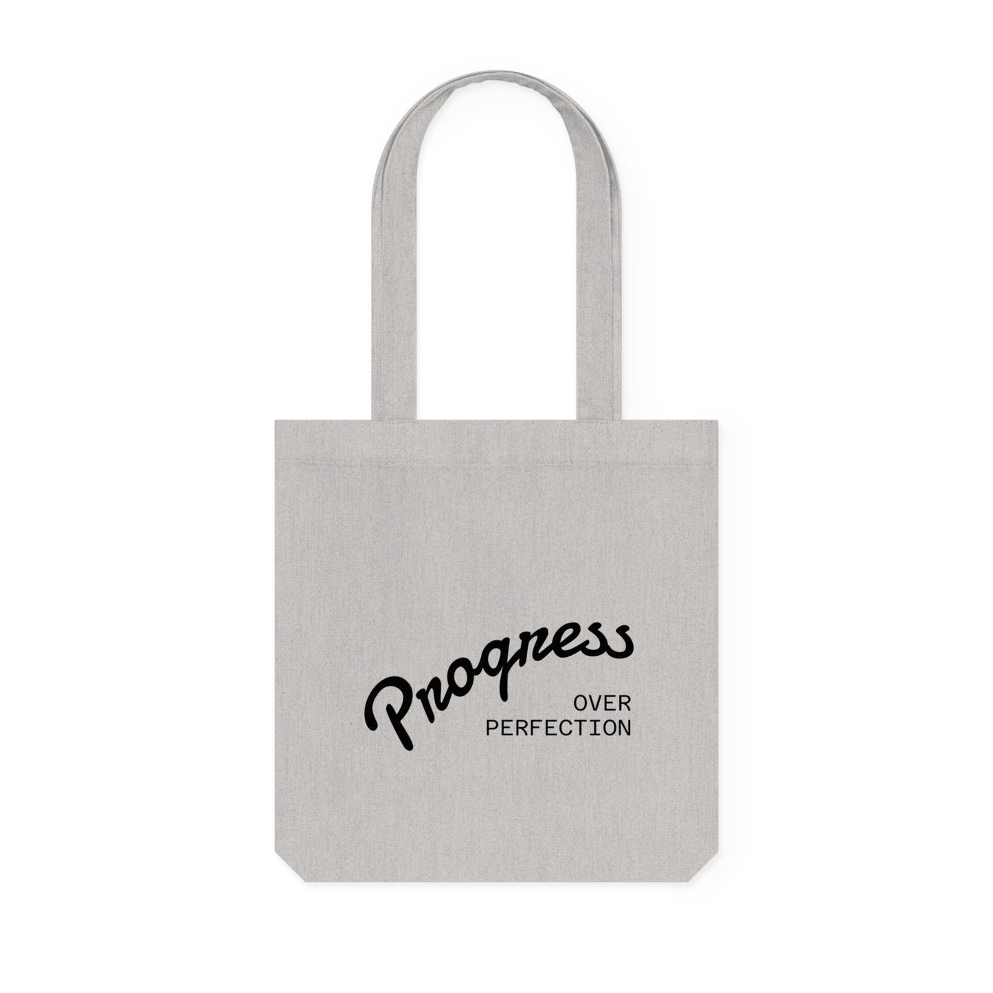 Empowerment & Progress Over Perfection, Eco-Friendly, Gift for Her, Fashionable Shopping Bag, Casual Tote