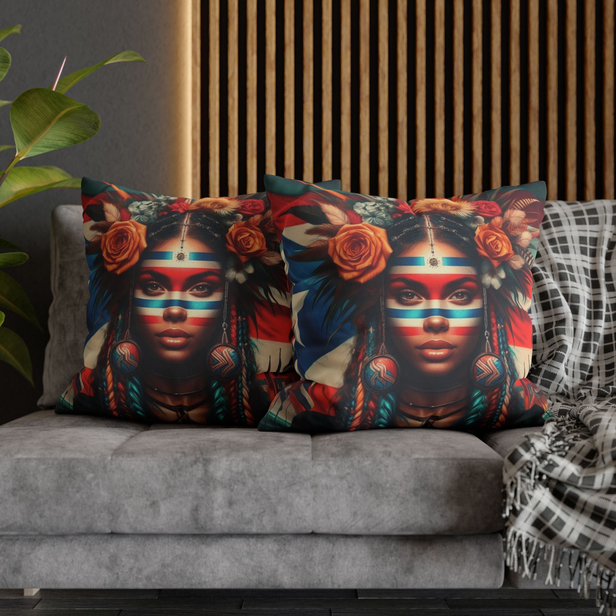Tribal Goddess Decorative Pillow Puerto Rico Culture Pillow