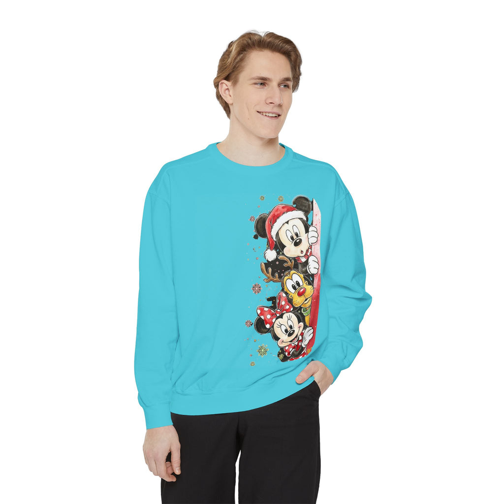 Christmas Disney Characters Sweatshirt  Mickey, Minnie & Pluto Holiday Crew Cartoon Christmas T-shirts and Sweaters