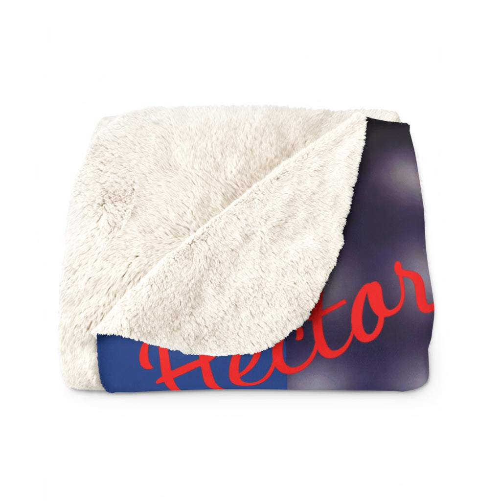Sherpa Blanket – 'Hector Lavoe El Cantante De Los Cantantes' Caricature Fleece Throw Puerto Rico