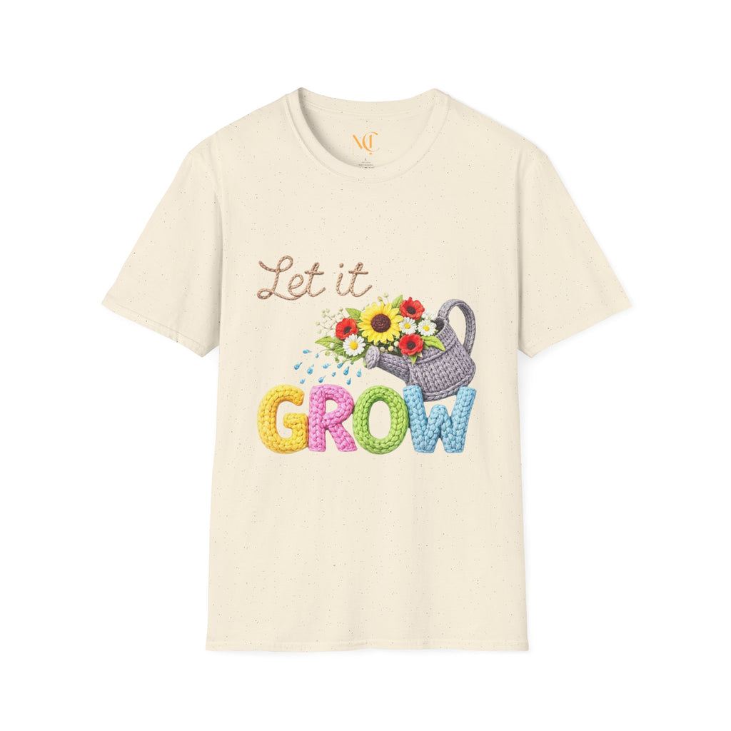 Let It Grow T-Shirt — Floral Watering Can Garden Tee