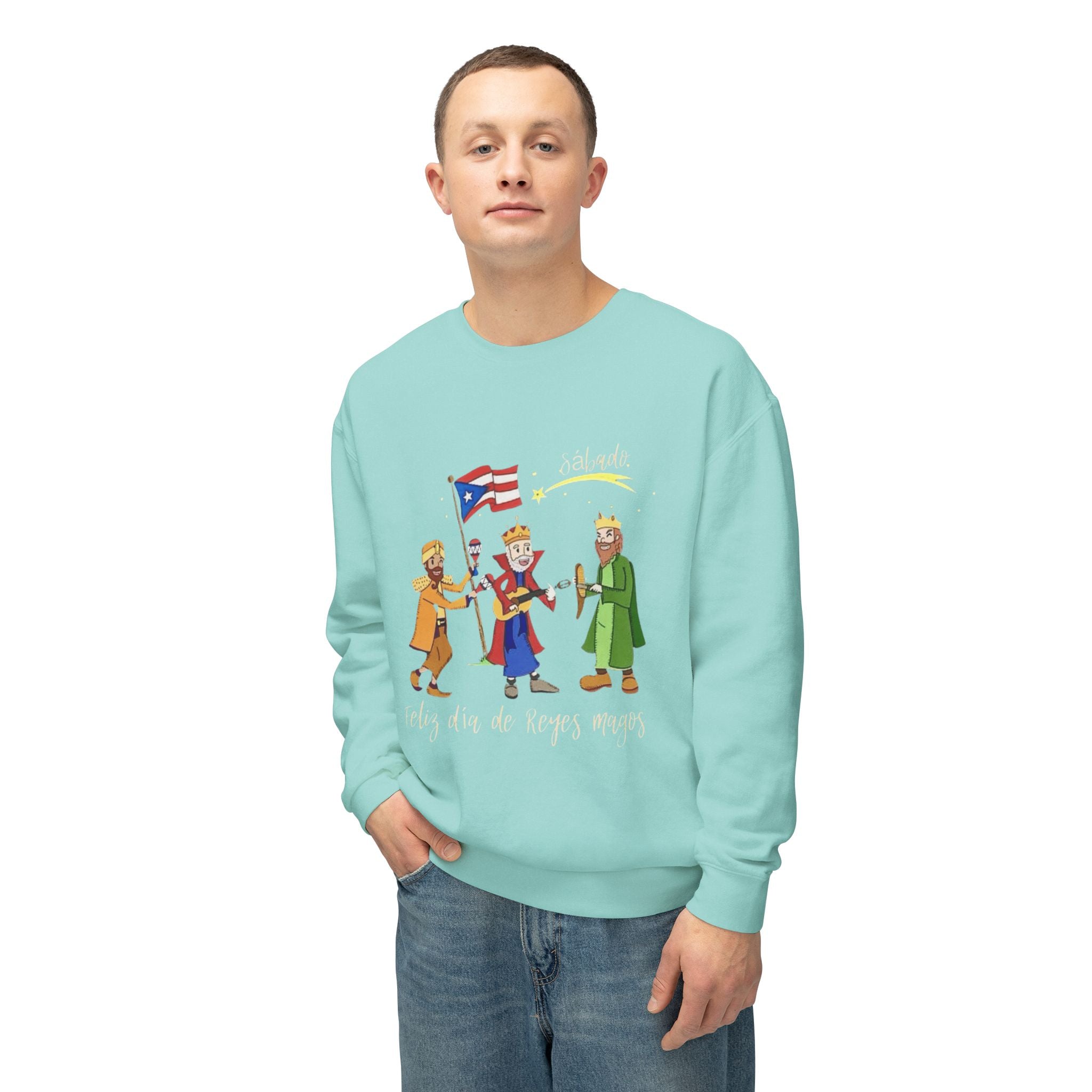 Three Kings Sweatshirt  'Feliz Día De Los Reyes Magos' Holiday Crewneck Christmas T-shirts and sweaters