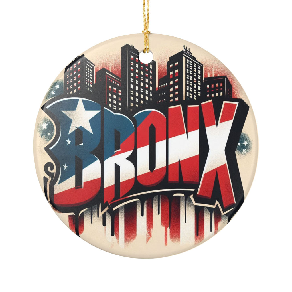 Bronx Skyline Ceramic Ornament New Yorican Boricua Proud Glass Ornament  Puerto Rican NYC Pride Decor