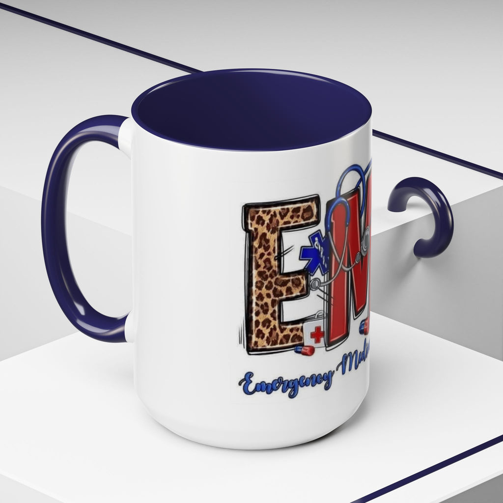 EMT Coffee Mug — Emergency Medical Technician Ambulance Stethoscope Design (11/15oz) Medical Christmas Mug