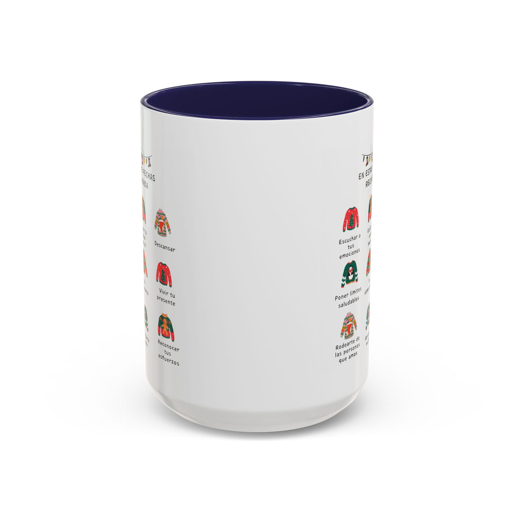 Coffee Mug — 'En Estas Fechas Recuerda' Holiday Sweater Reminder Accent Mug (11/15oz)