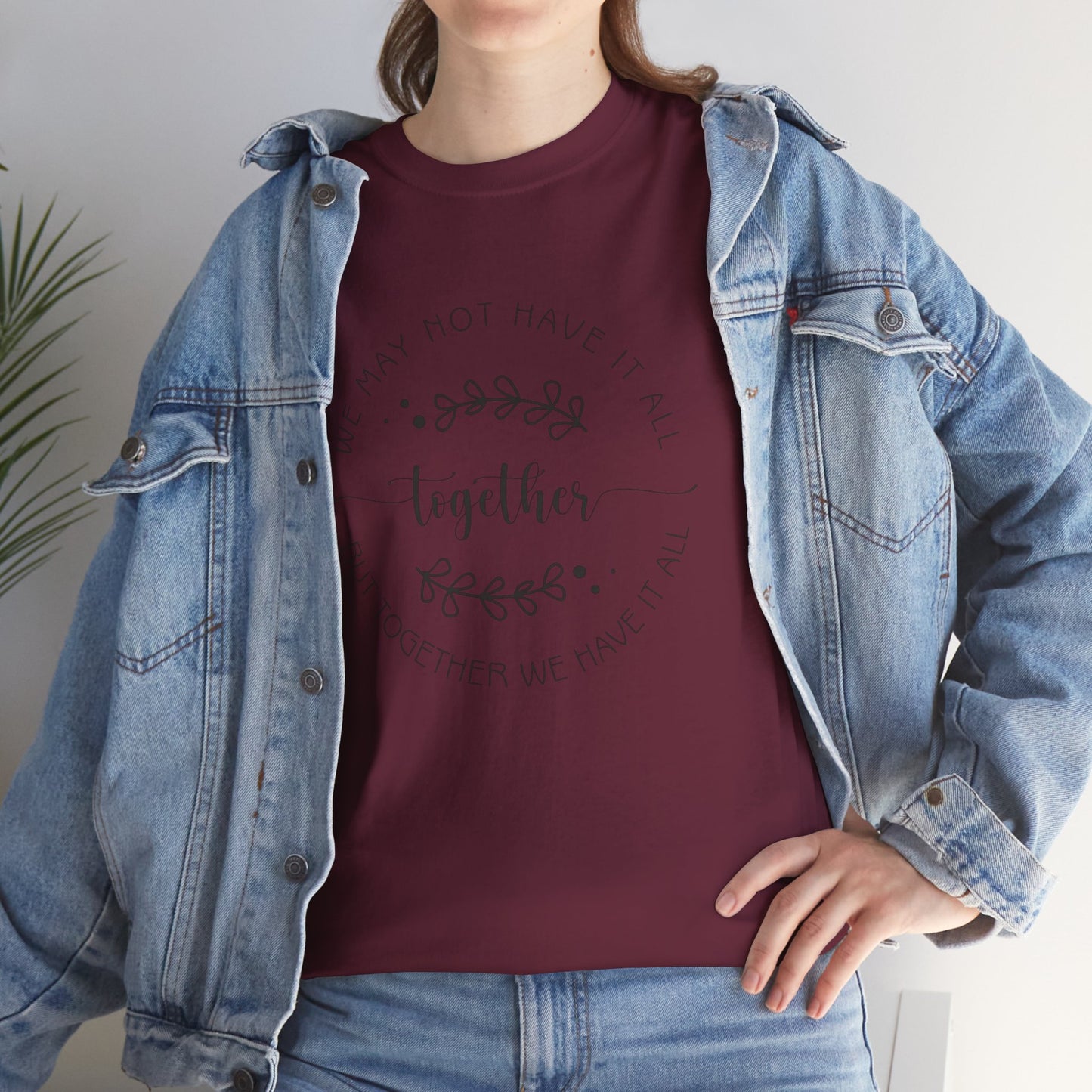 Together Floral Circle Tee  "Together" Inspirational Family Unity Shirt