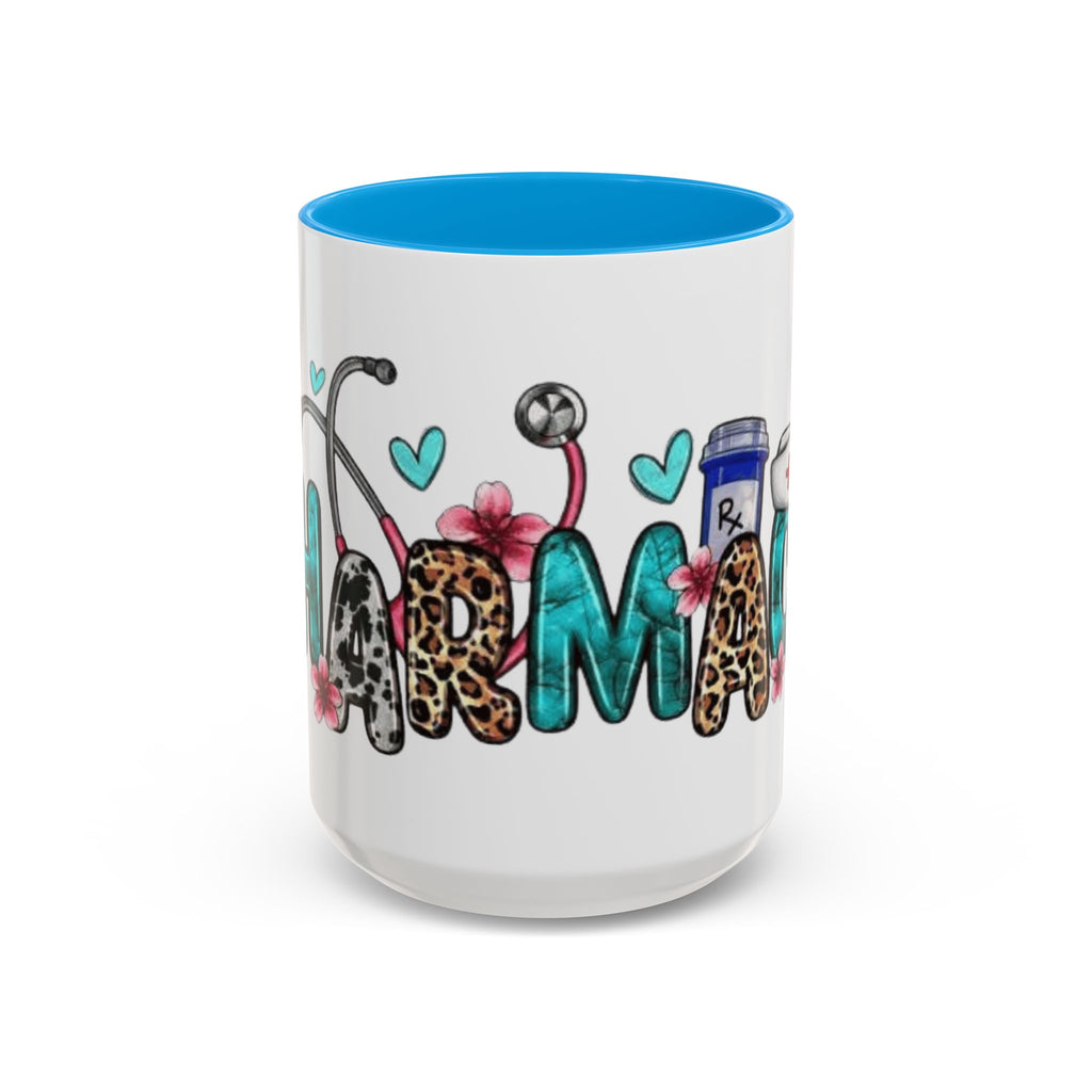 Pharmacy Nurse Coffee Mug — Cute Leopard & Teal Medical Design (11oz/15oz)Christmas mug for all healthcare heroes