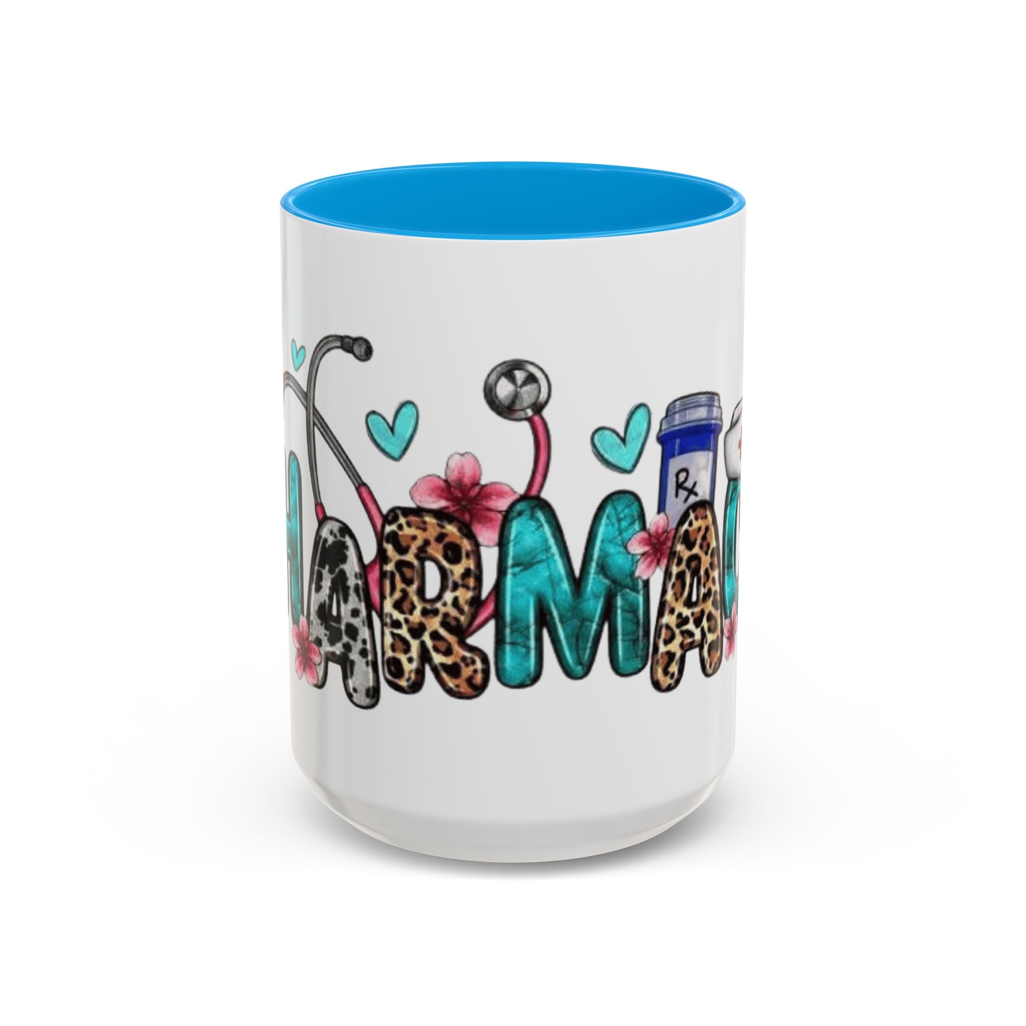 Pharmacy Nurse Coffee Mug — Cute Leopard & Teal Medical Design (11oz/15oz)Christmas mug for all healthcare heroes