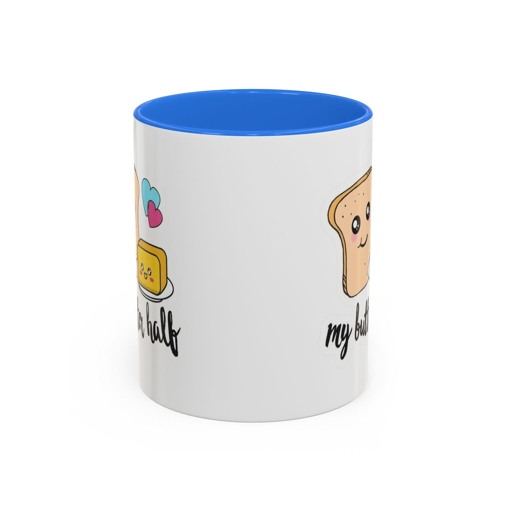 Motivational & Funny Quote Mugs Uplifting Coffee Cup Gifts Cute Foodie Relationship Mug My Butter Half Design, Colorful 11oz & 15oz