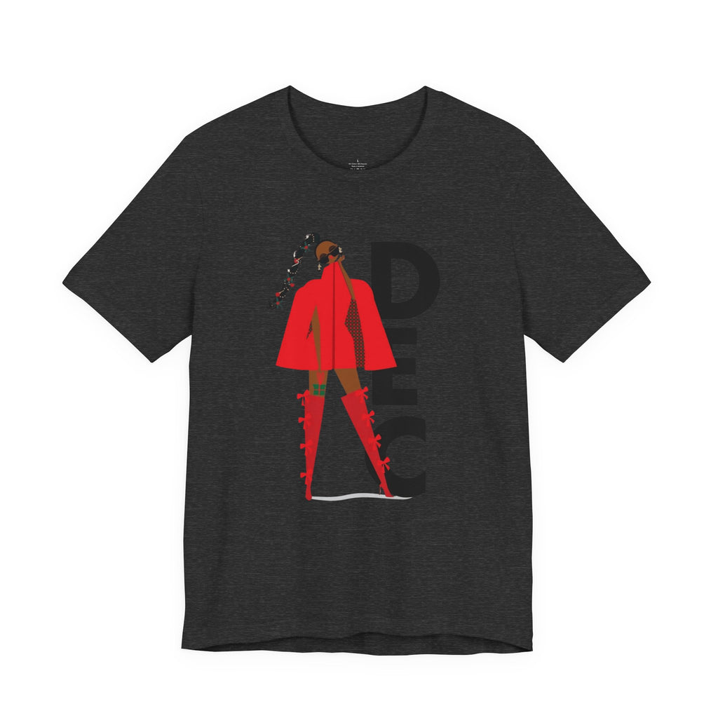 December Fashion Tee  Red Coat Model Graphic Shirt