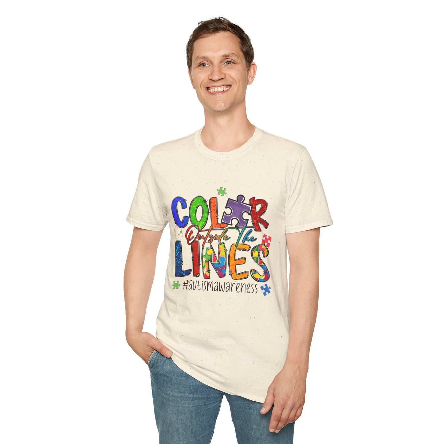 Color Outside the Lines Unisex T-Shirt for Autism Awareness