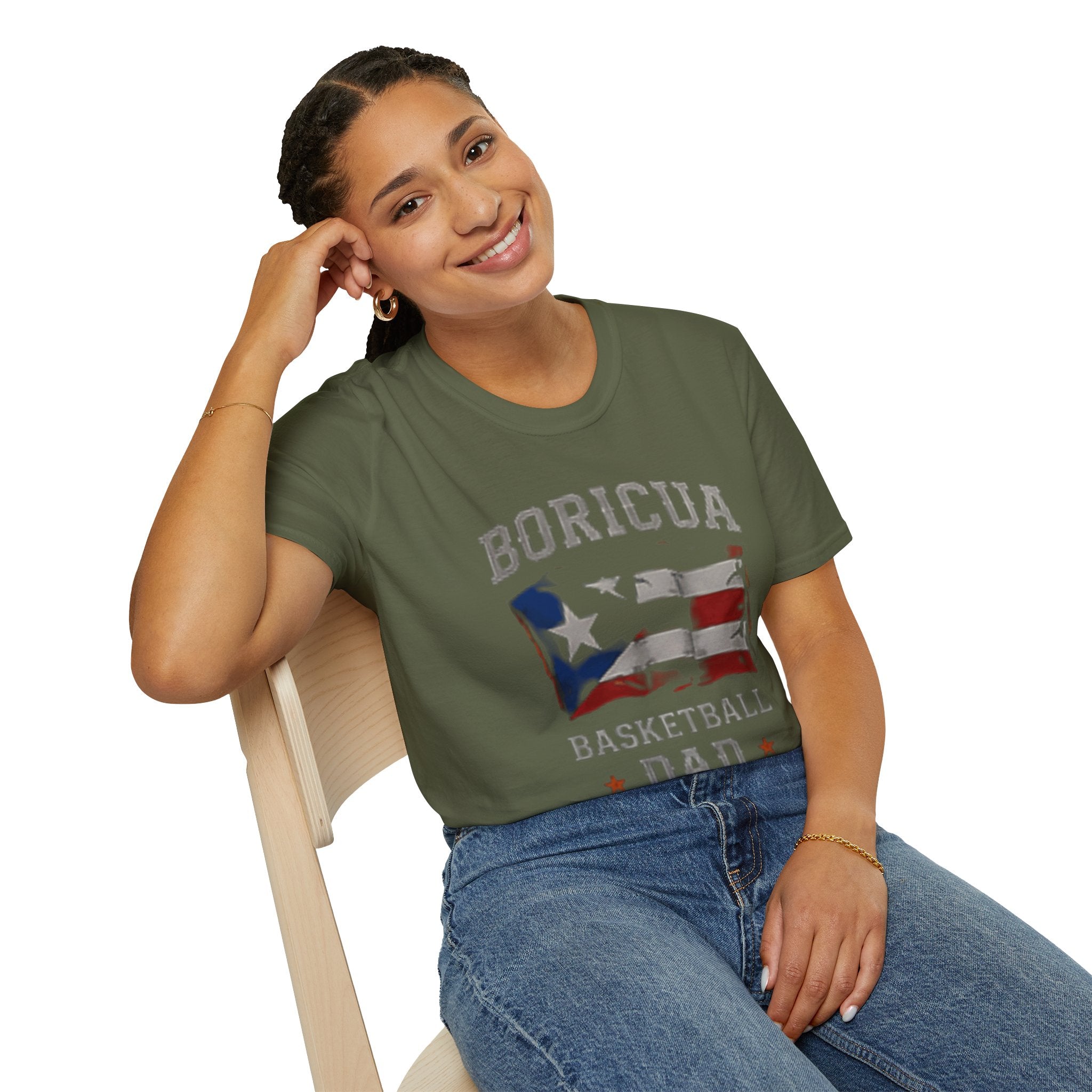 Boricua Basketball Dad T-Shirt — Puerto Rican Flag Pride Tee