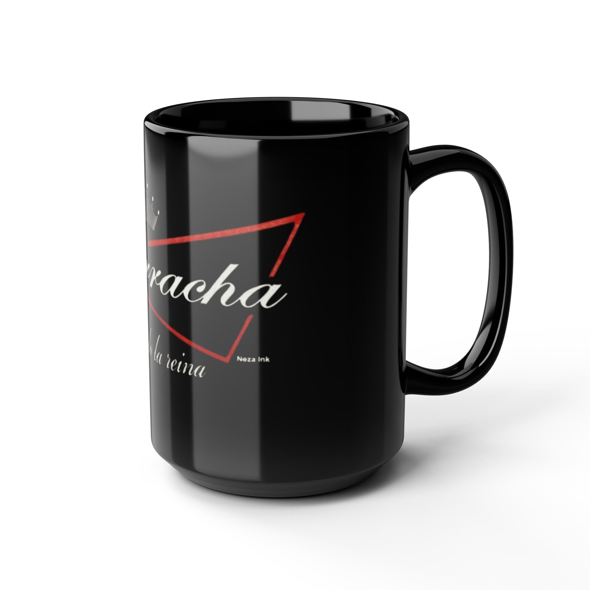 Borracha Queen Black Mug - 15oz Coffee Cup for Fun Celebrations Fun Celebration Mug | Coffee Cup for Special Moments & Positive Vibes