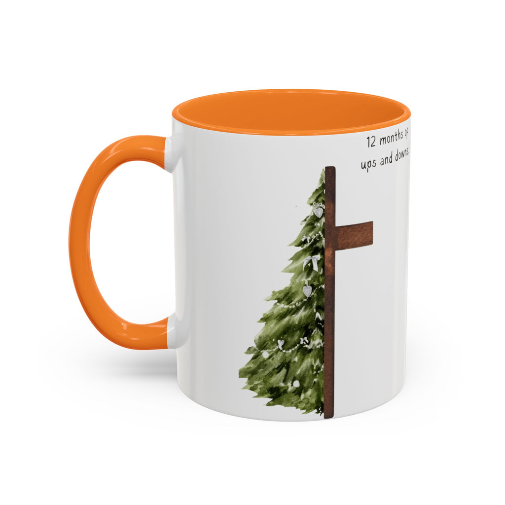 Christian Cross & Pine Tree Mug — Faith Reminder Coffee Cup (11oz/15oz)