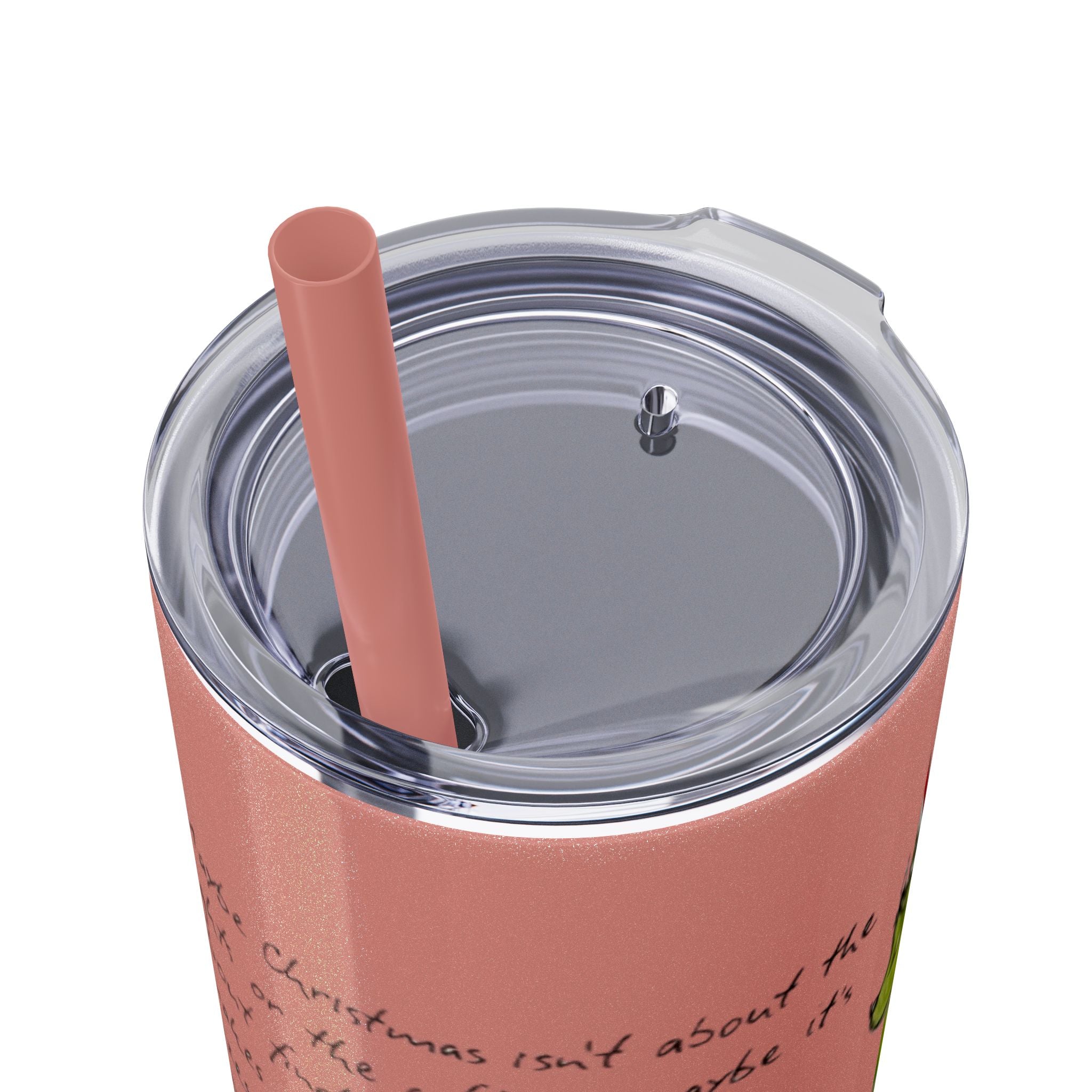 Grinch Christmas Skinny Tumbler with Straw — Dr. Seuss Holiday Quote Design, 20oz Christmas Mugs Collection