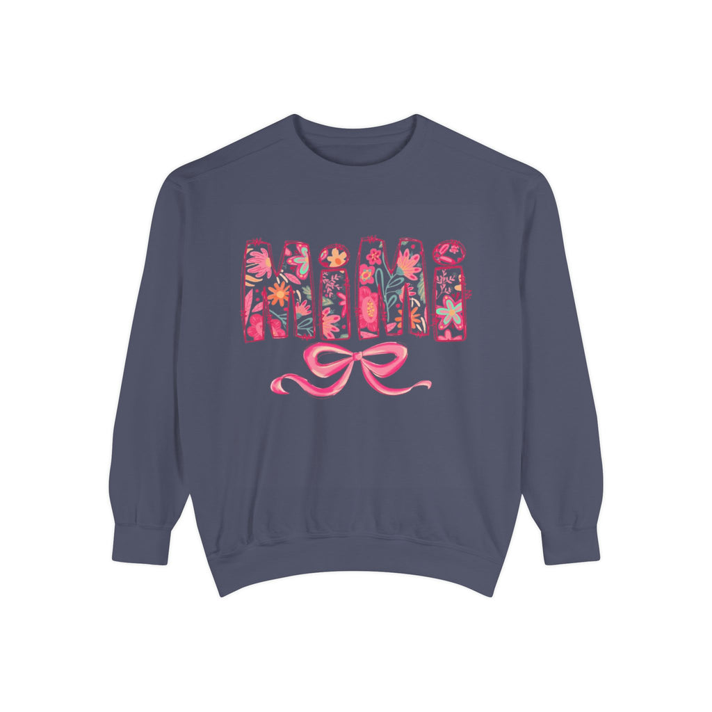 Mama Floral Sweatshirt  Pink Floral 'MAMA' Design with Bow