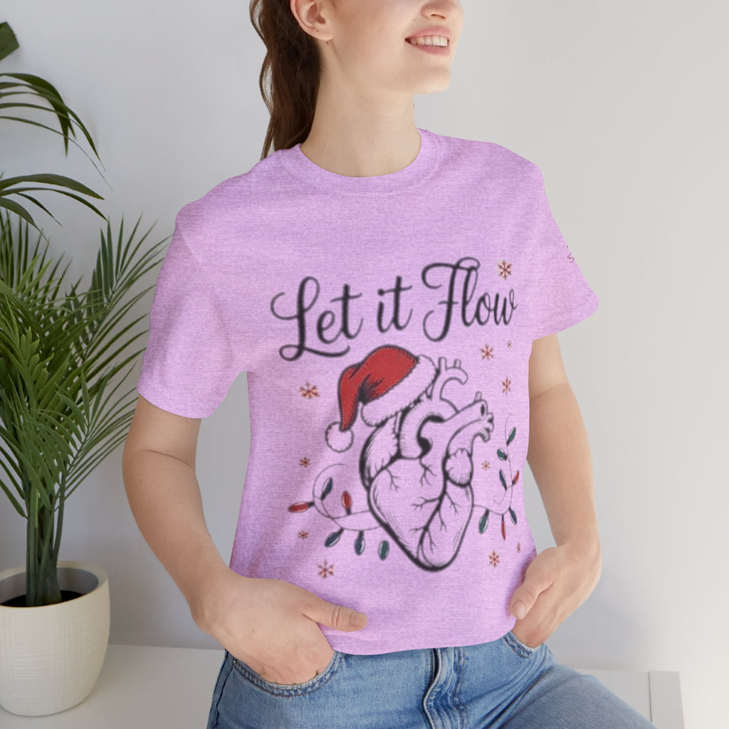 Let It Flow Heart Tee  Christmas Anatomical Heart Shirt