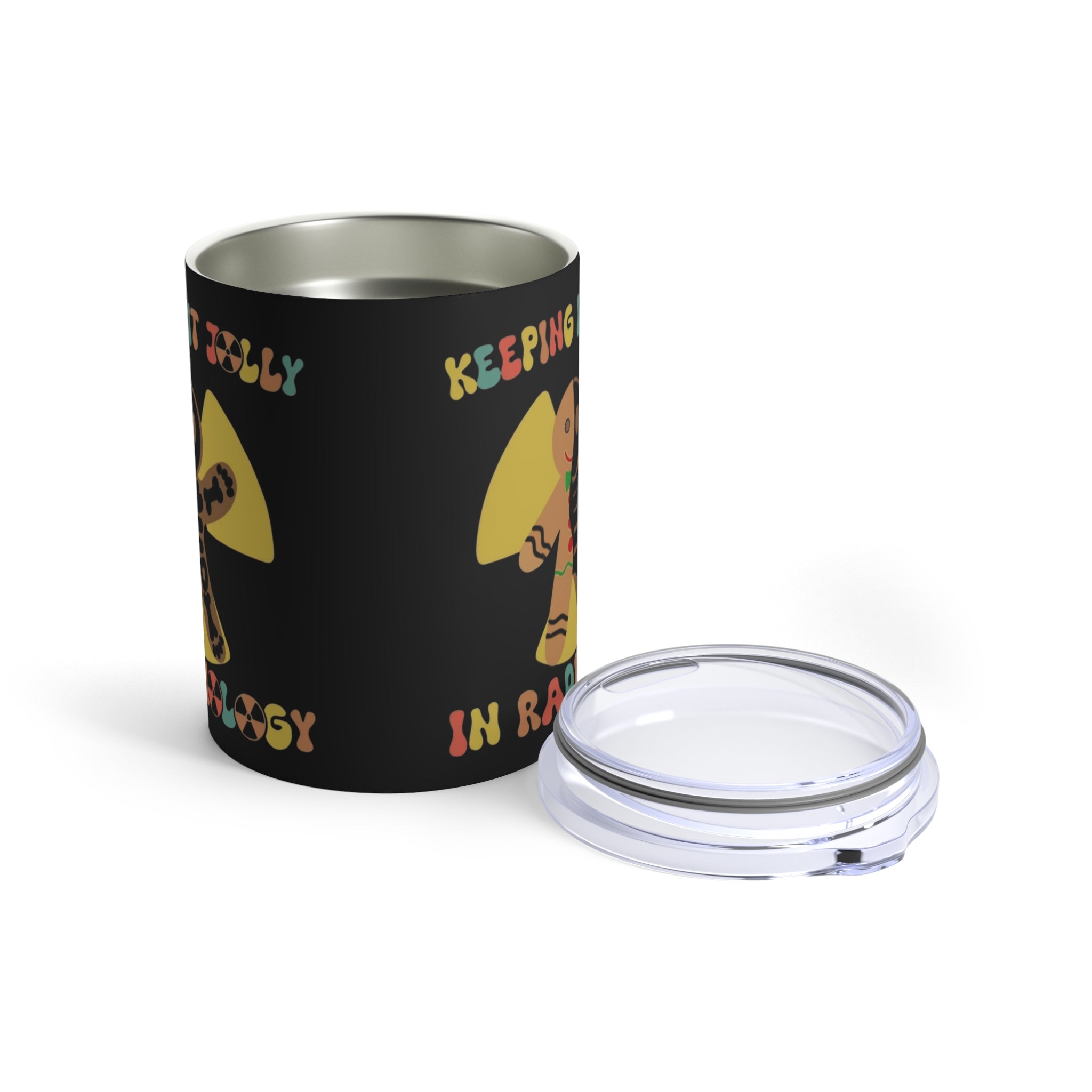 10oz Tumbler — "Keeping It Jolly in Rainy Weather" Cute Mushroom Design Medical Christmas Mug