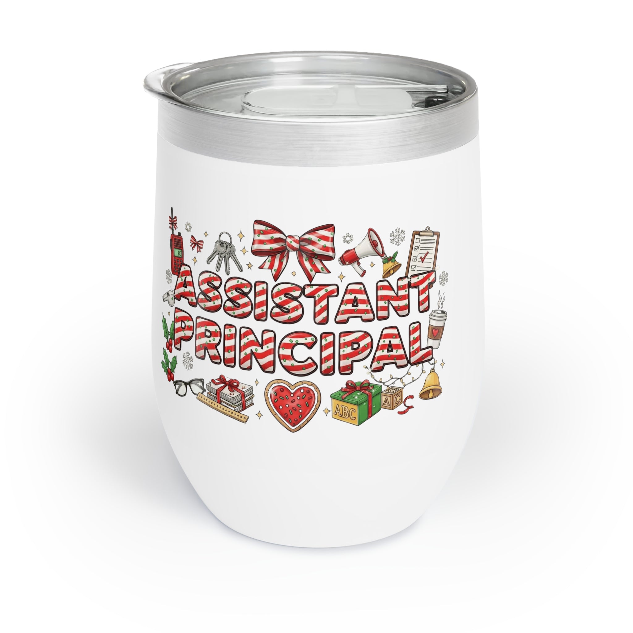 Holiday mug for assistant principals who support every part of the school. Chill Wine Tumbler  School Staff Christmas Mug Collection