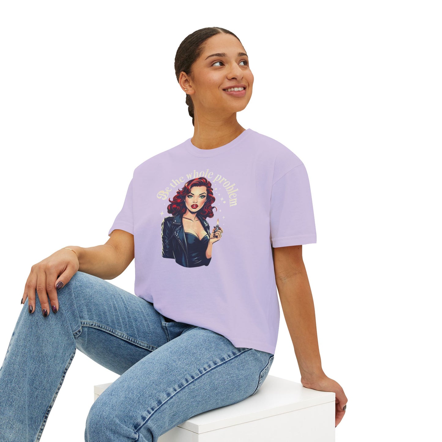 Edgy Vintage Women's Boxy Tee - Retro Graphic Tee, Casual Chic Top, Perfect Gift for Her, Streetwear Style, Iconic Vintage Fashion