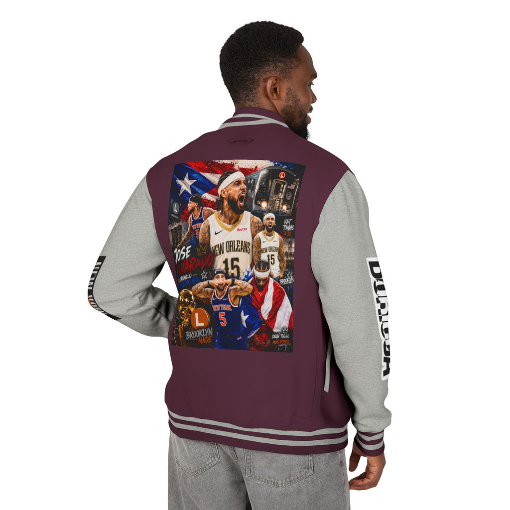 Basketball-Inspired Letterman Jacket — Men's Retro Varsity Sports Jacket Jose AlvarTribute Varsity Jacket