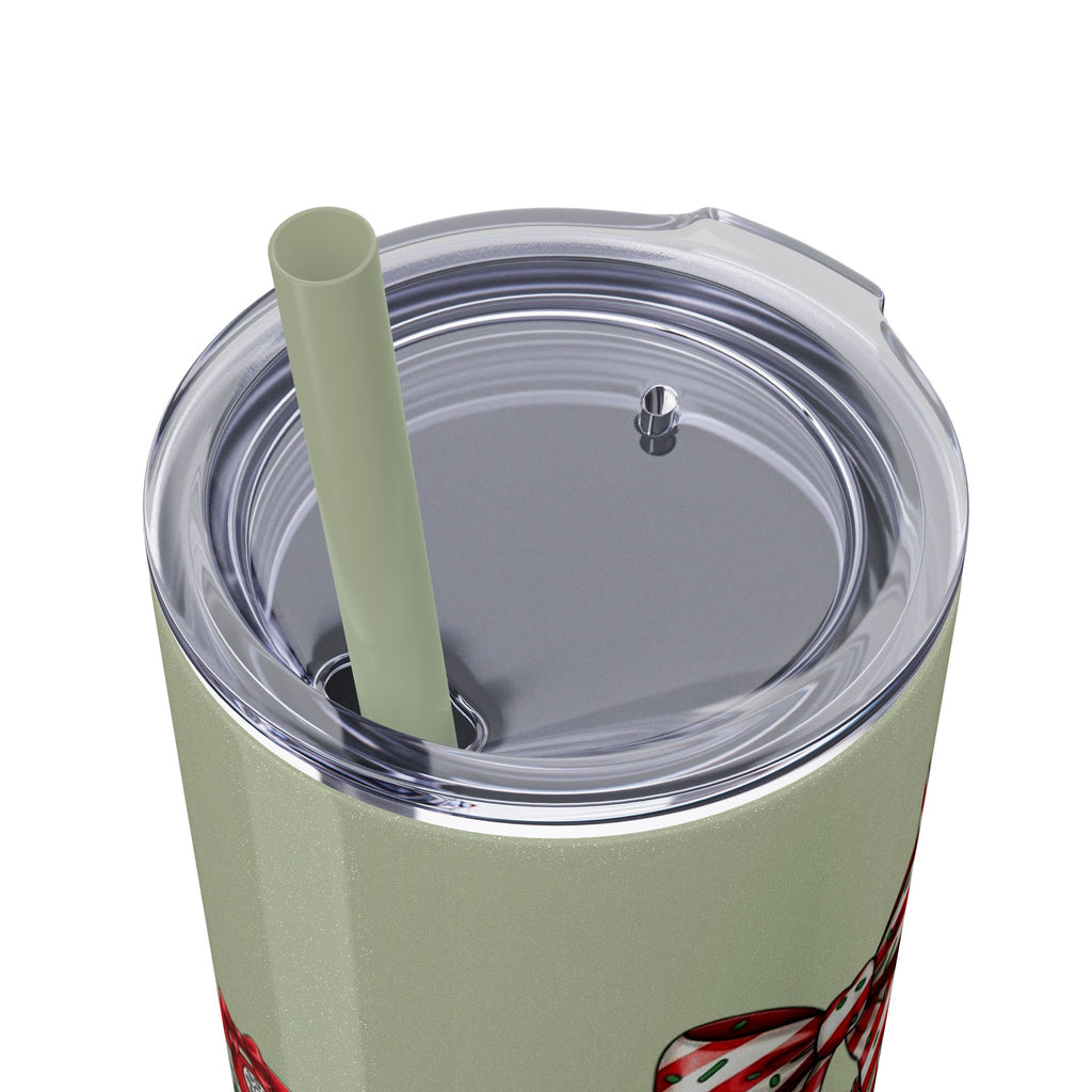Christmas mug for the office team who keeps everything running smoothly. Candy Cane Christmas Office Secret Santa Design, 20oz with Straw