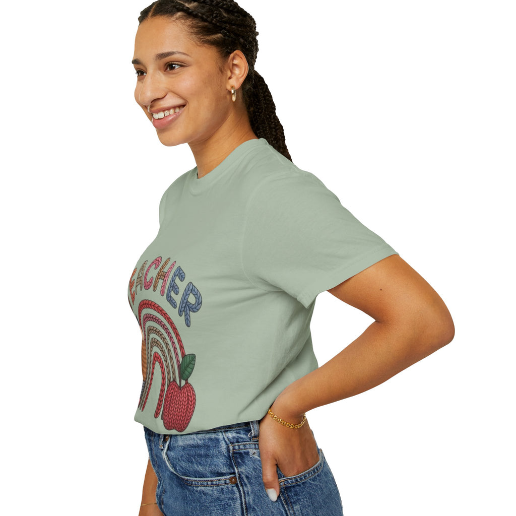 Teacher Rainbow Pencil & Apple T-Shirt — Back-to-School Gift for Educators