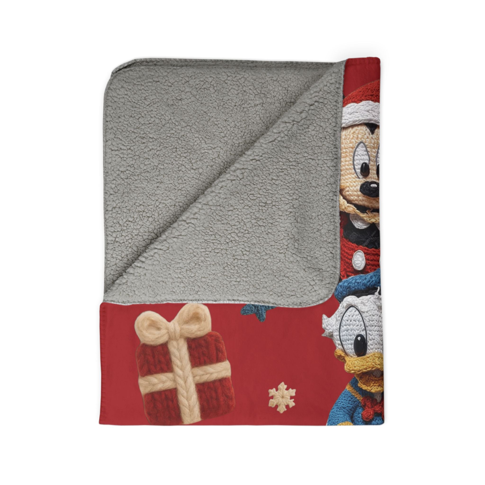 Winter Wonderland Cartoon Fleece Blanket Christmas Disney Fleece Sherpa Blanket  Mickey, Donald & Goofy Holiday Throw