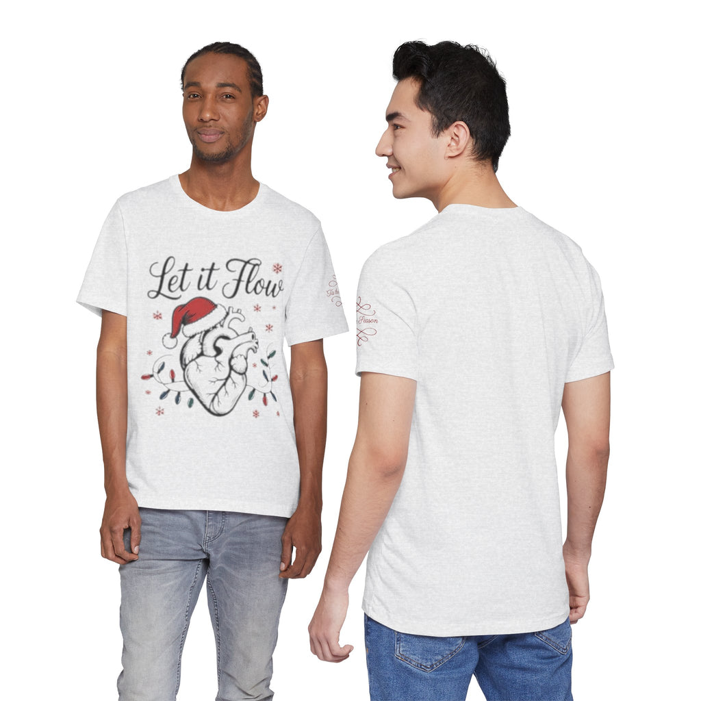 Let It Flow Heart Tee  Christmas Anatomical Heart Shirt