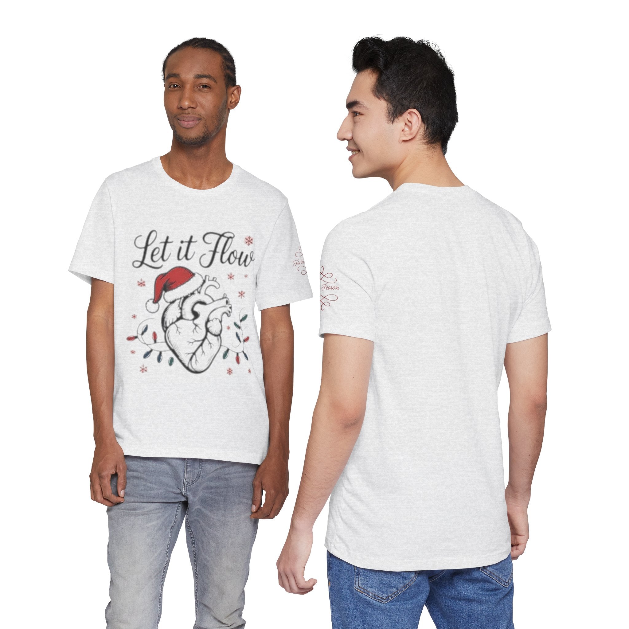 Let It Flow Heart Tee  Christmas Anatomical Heart Shirt