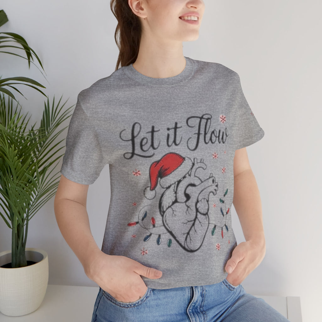 Let It Flow Heart Tee  Christmas Anatomical Heart Shirt