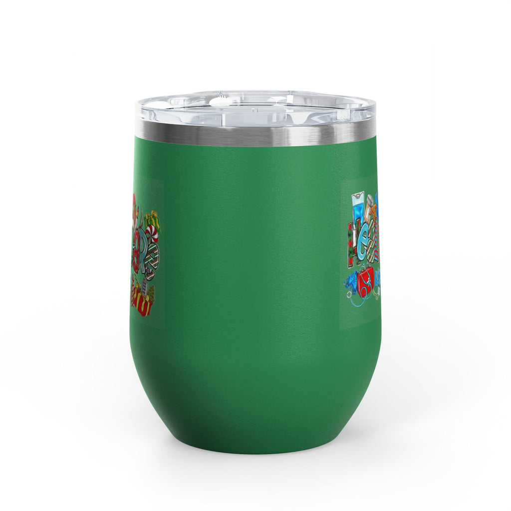 Healthcare Worker 12oz Wine Tumbler — Colorful Holiday Medical Staff Gift Medical Christmas Mug
