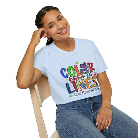 Color Outside the Lines Unisex T-Shirt for Autism Awareness