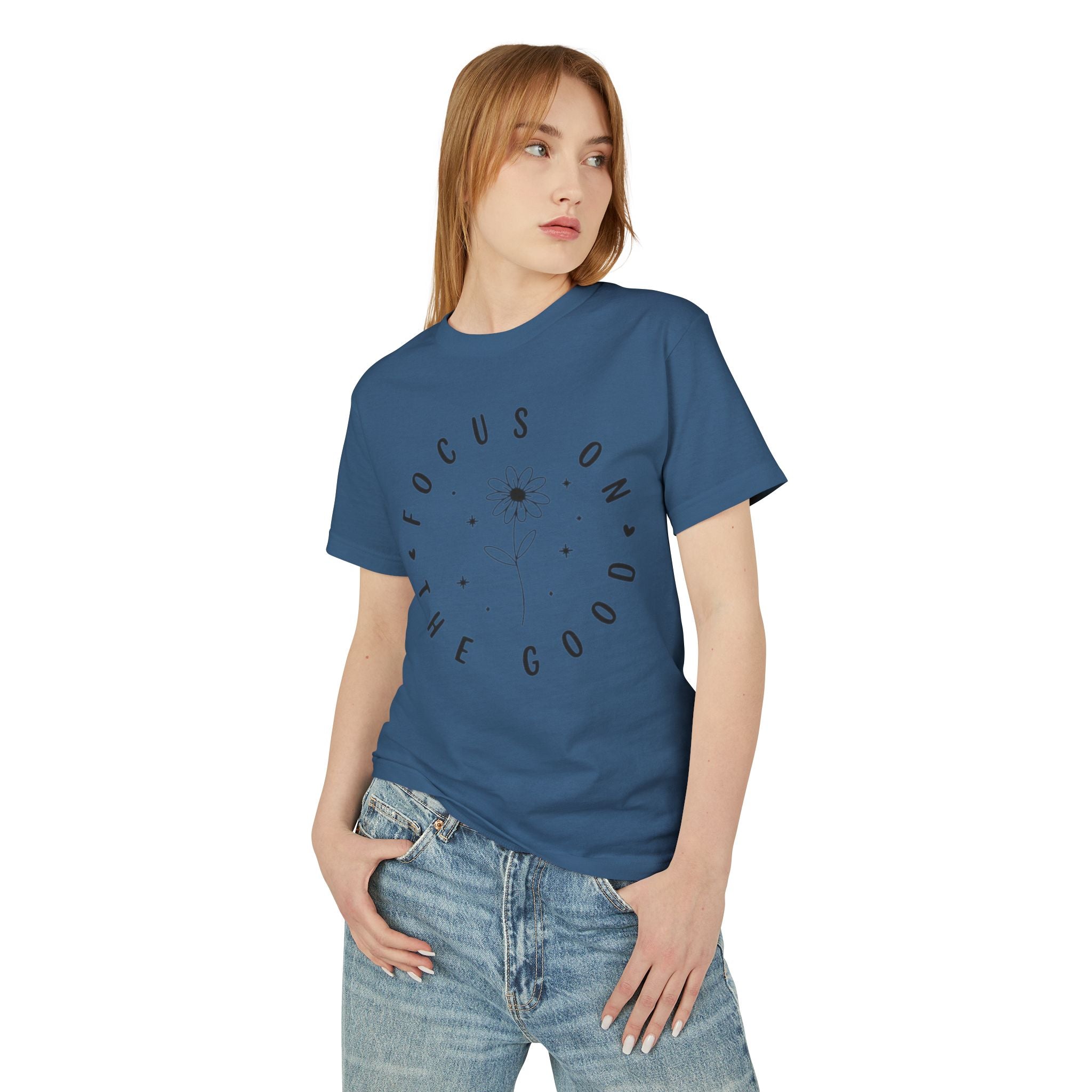 Focus on the Good Tee Positive Message Floral Graphic TShirt