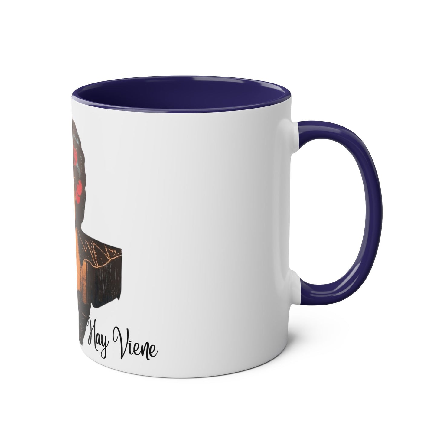 The onli one Iris Chacon Unique Two-Tone Coffee Mug - Iris Chacon Inspired Art, Trendy Mug for Coffee Lovers, Gift for Her, Retro Style,