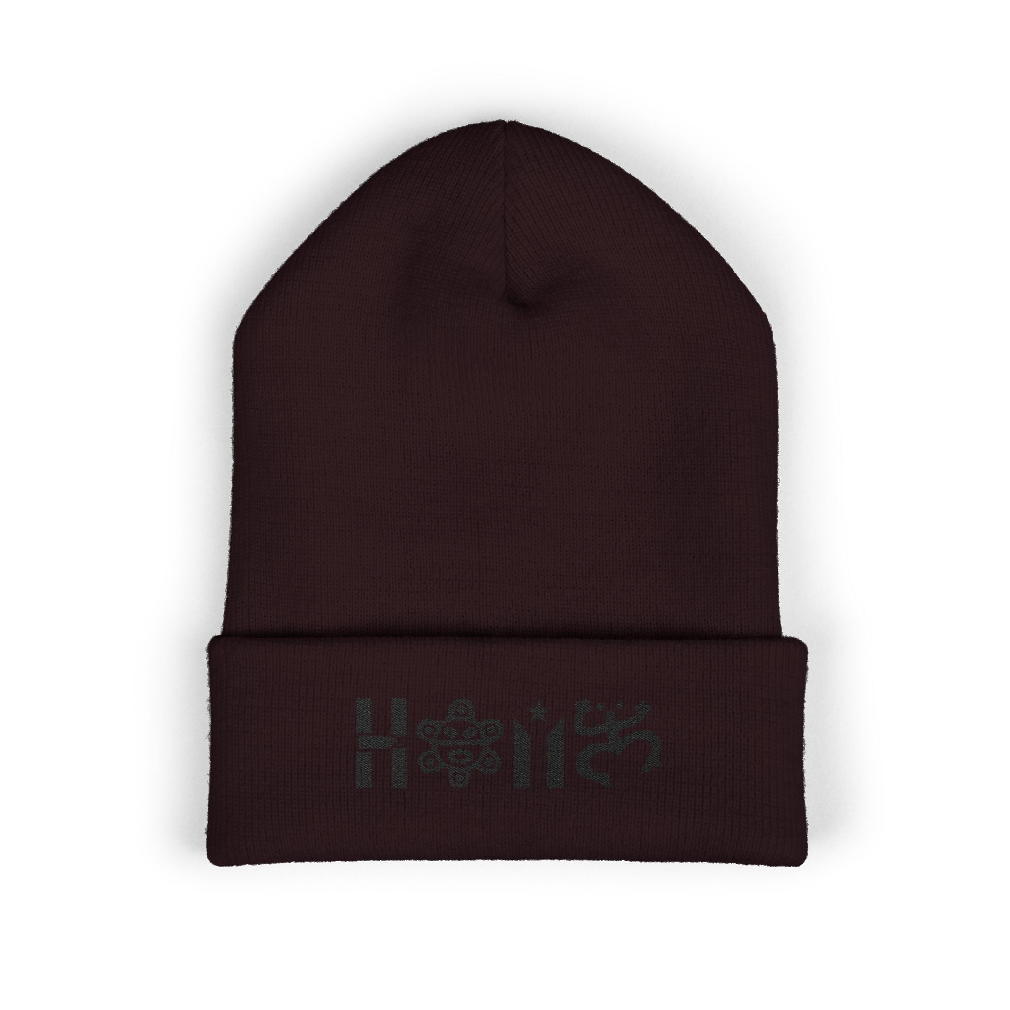 Embroidered 'Holi' Symbol Knit Hat Puerto Rico Beanie Hat – Boricua Pride Cuffed Winter Hat