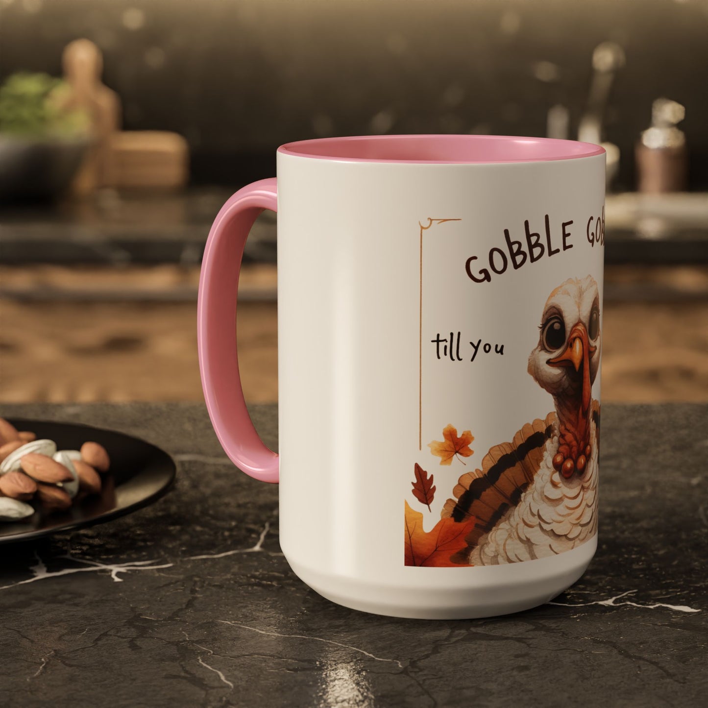 Mix cozy, aesthetic, and autumn-inspired sayings 🍁 Whimsical Thanksgiving Mug - Gobble Gobble Design