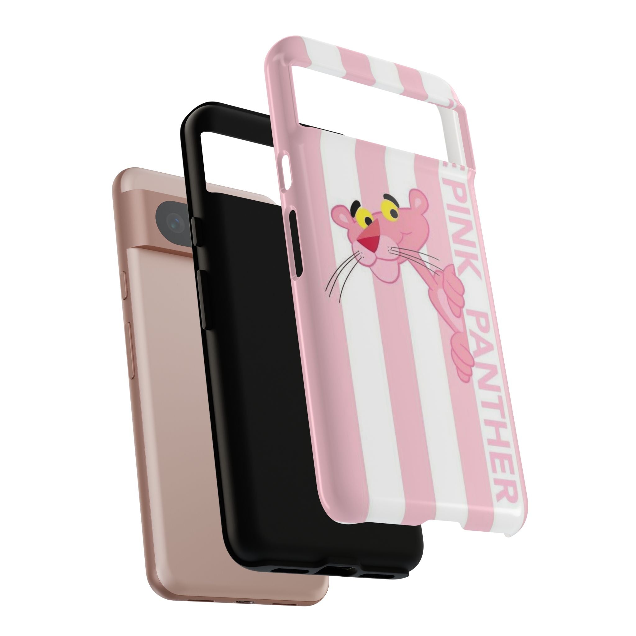 Pink Panther Tough Case Retro Striped Phone Case with "The Pink Panther" Design