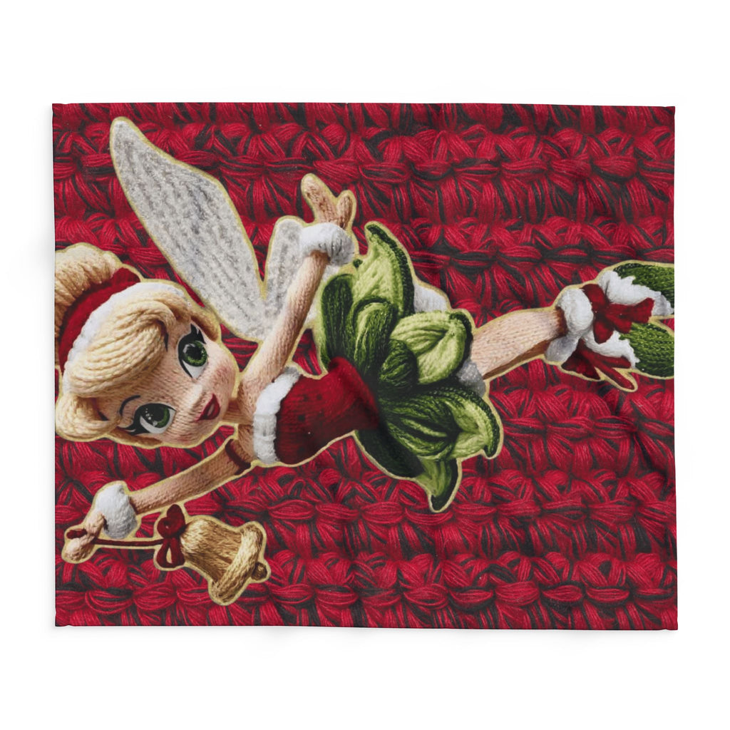 Christmas Fairy Fleece Blanket – Vintage Tinker Bell Holiday Throw