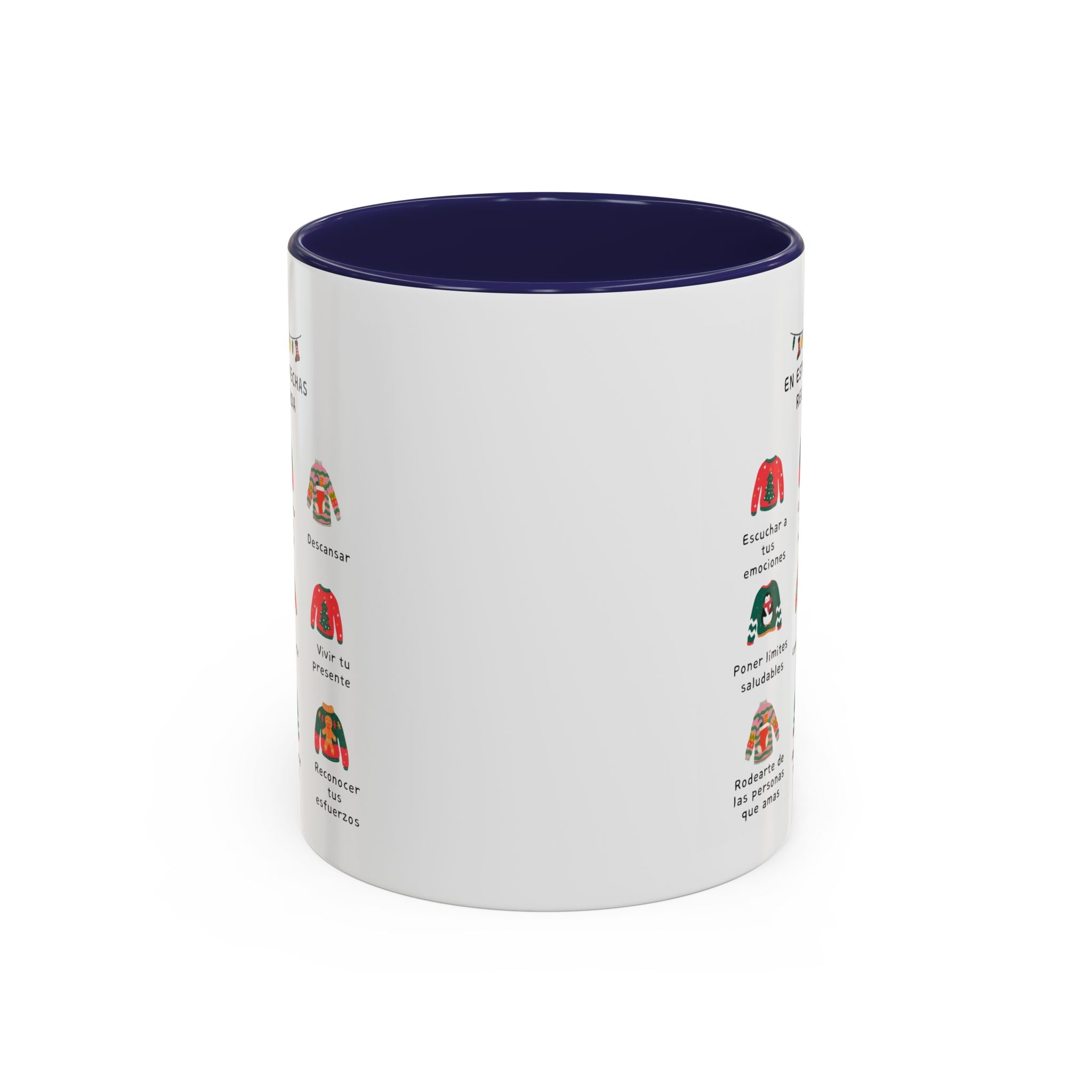 Coffee Mug — 'En Estas Fechas Recuerda' Holiday Sweater Reminder Accent Mug (11/15oz)