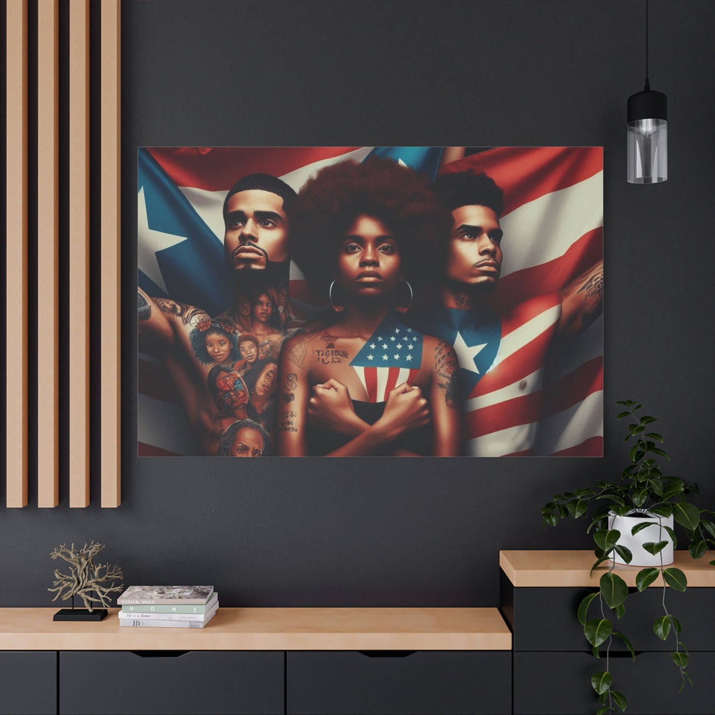 Rooted in Culture, Radiating Power Puerto Rican Wall Art, Unique Gift, Empowering Decor