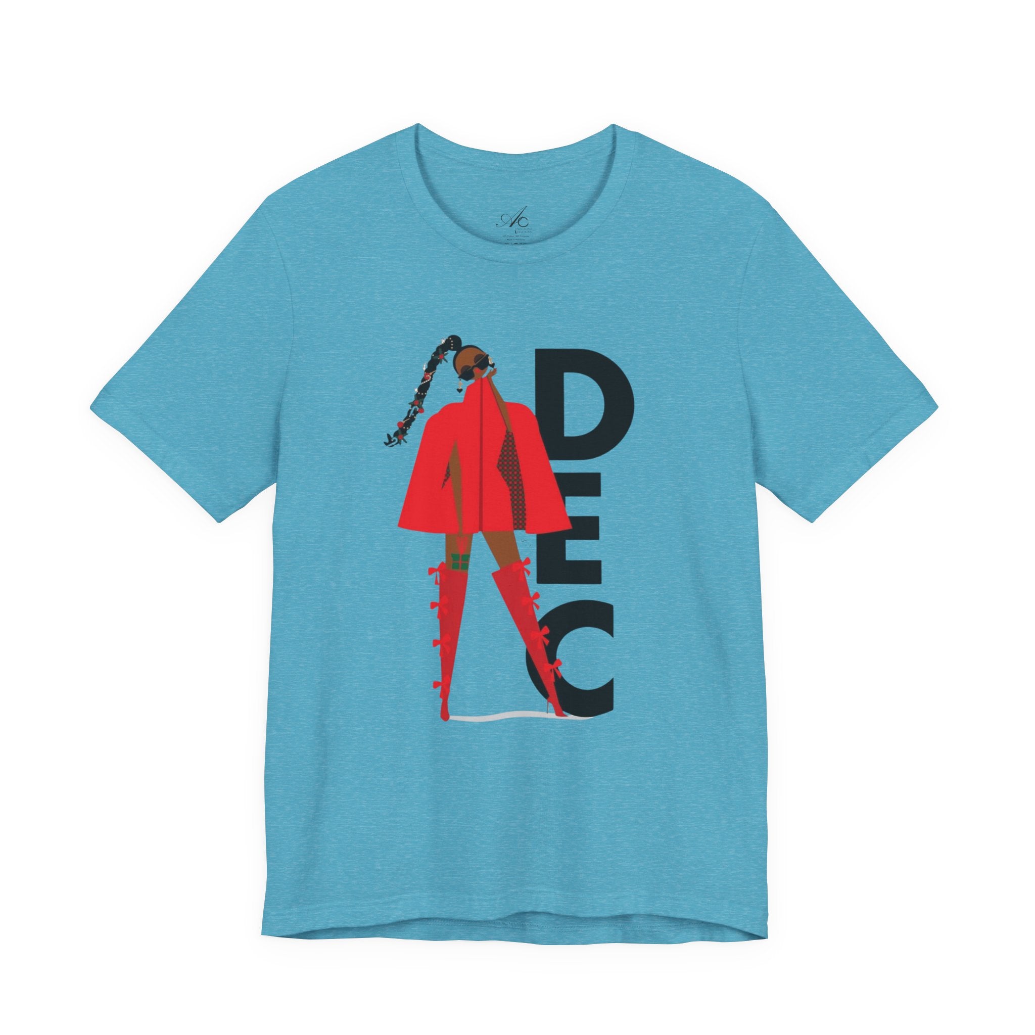 December Fashion Tee  Red Coat Model Graphic Shirt