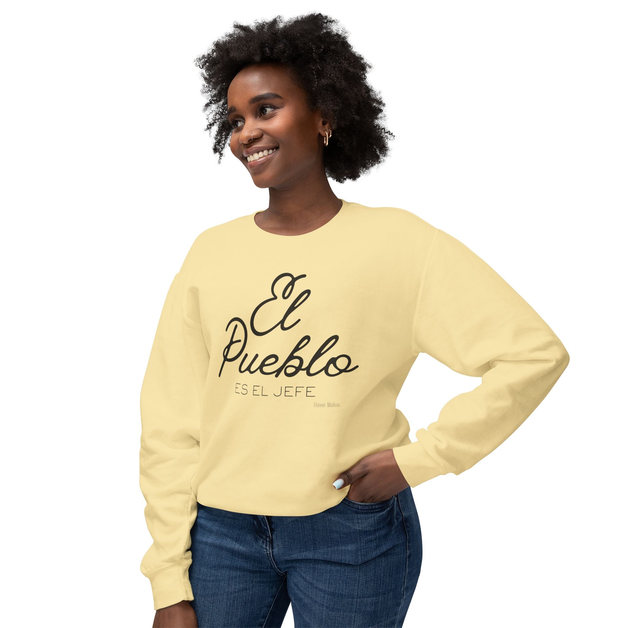 El Pueblo Crewneck Sweatshirt — "El Pueblo es el Jefe" Script Pullover