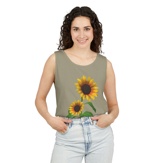 Sunflower Unisex Tank Top - Relaxed Summer Wear, Gift for Garden Lovers, Casual Beach Vibes, Perfect for Spring Celebrations, Gift Idea