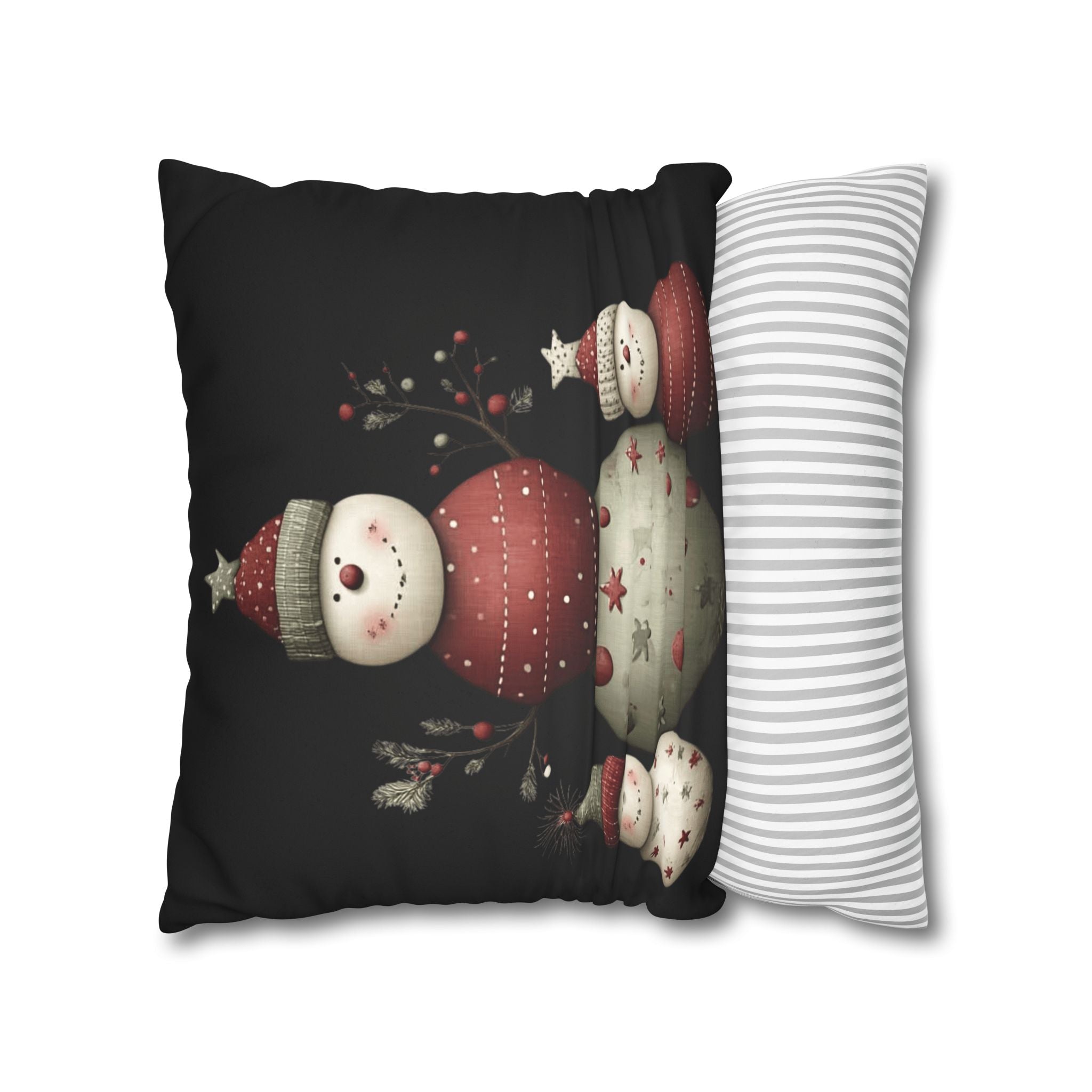 Christmas Snowman Pillowcase — Faux Suede Holiday Throw Pillow Cover CHRISTMAS PILLOW DÉCOR