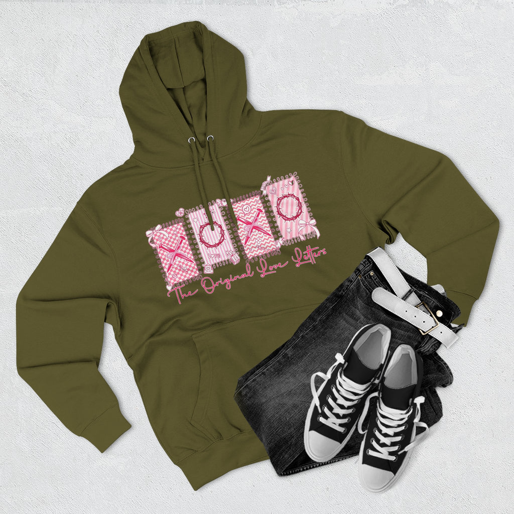 Hoodie  Pink XOXO Three Panel Love Letters Fleece Hoodie