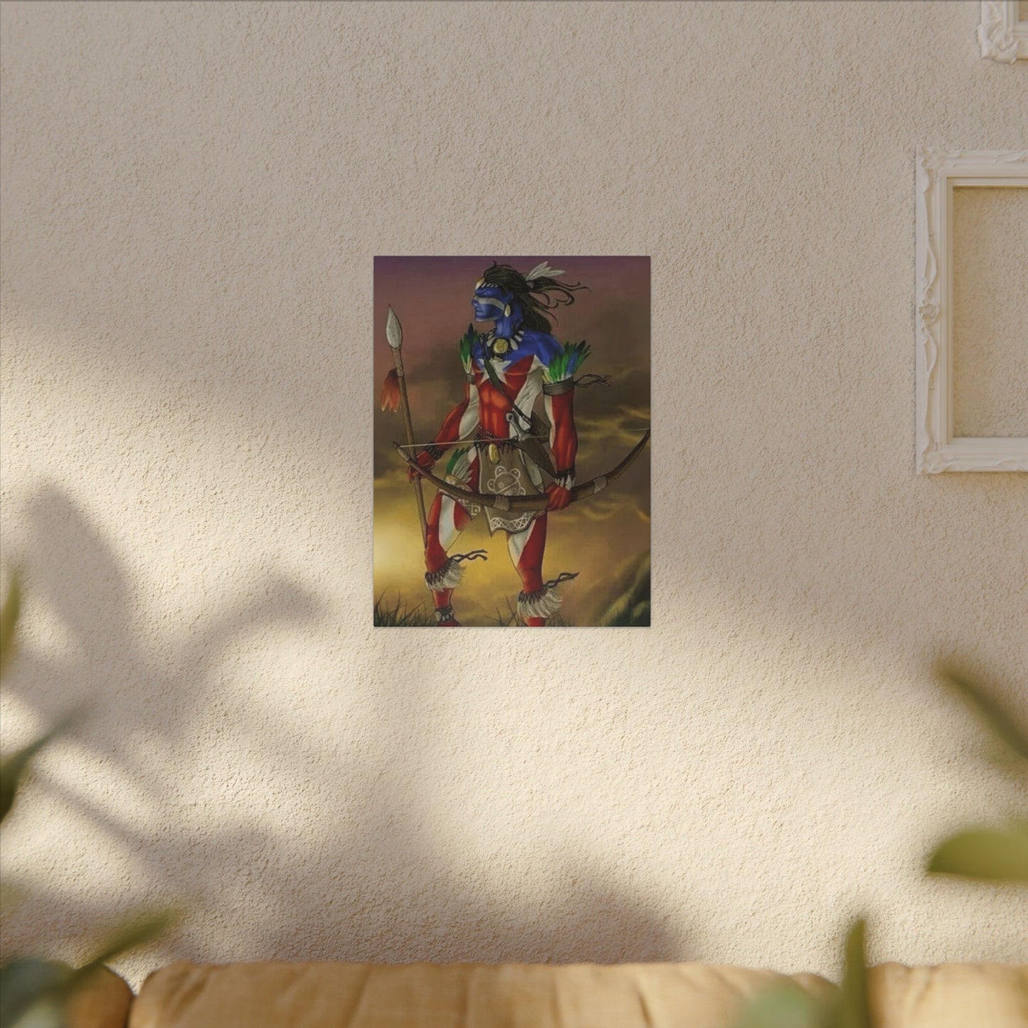 Borikén Rooted in Culture, Radiating Power Tribal Puerto Rico Warrior Canvas Art, Taino Wall Decor, Boho, Unique Gift for Collectors, Cultural Prints
